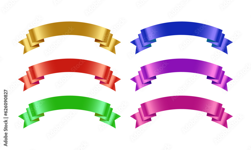 Vector colourful ribbons and banners set Vector colourful ribbons and banners set