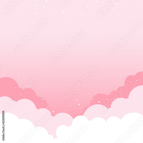 Fototapeta Naklejka Na Ścianę i Meble -  Vector cloudy pink sky backgrounds