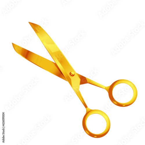 Vector golden scissors isolated