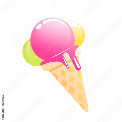 Vector ice cream vector isolated illustration on a white background