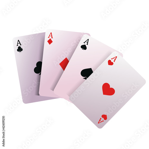 Vector playing poker cards. winning poker hand