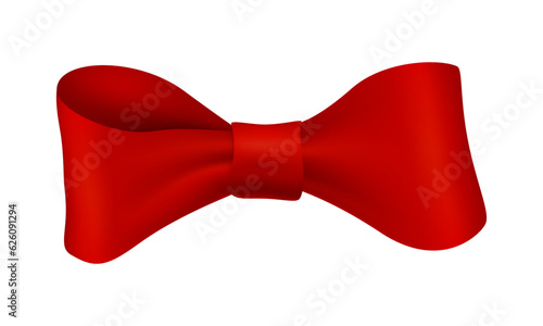 Vector red bow ties isolated on white background