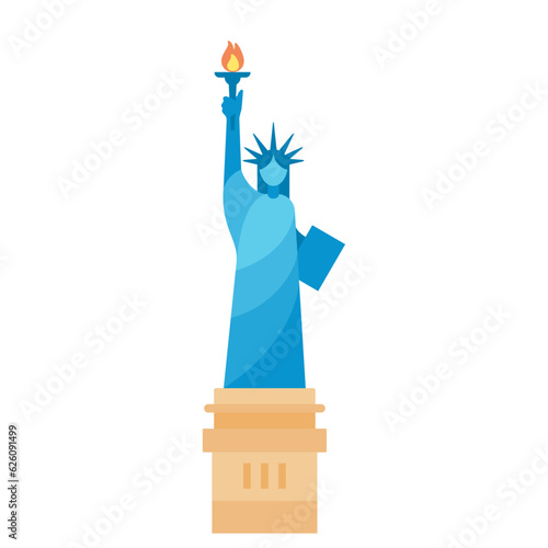 Vector the statue of liberty , liberty enlightening the world, in the united states, collection design isolated on white
