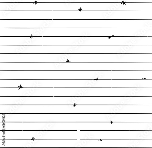 Line art or sheet with small stars or sea urchins