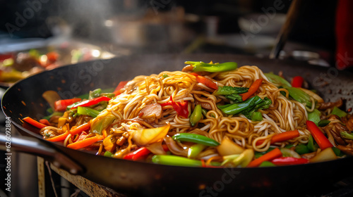Fry noodles with vegetables