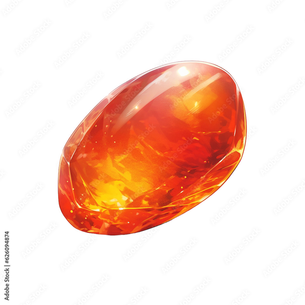 Fiery sunstone. isolated object, transparent background Fiery sunstone. isolated object, transparent background