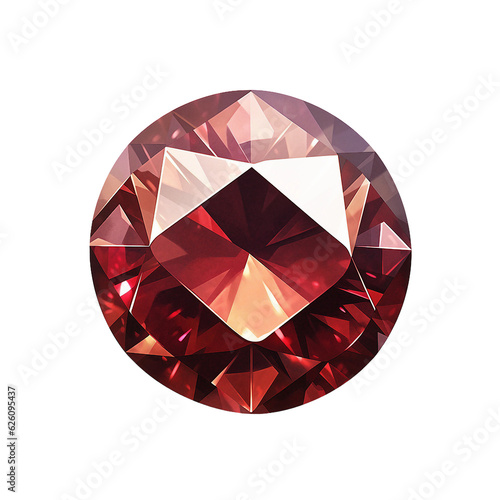 Gleaming garnet. isolated object, transparent background