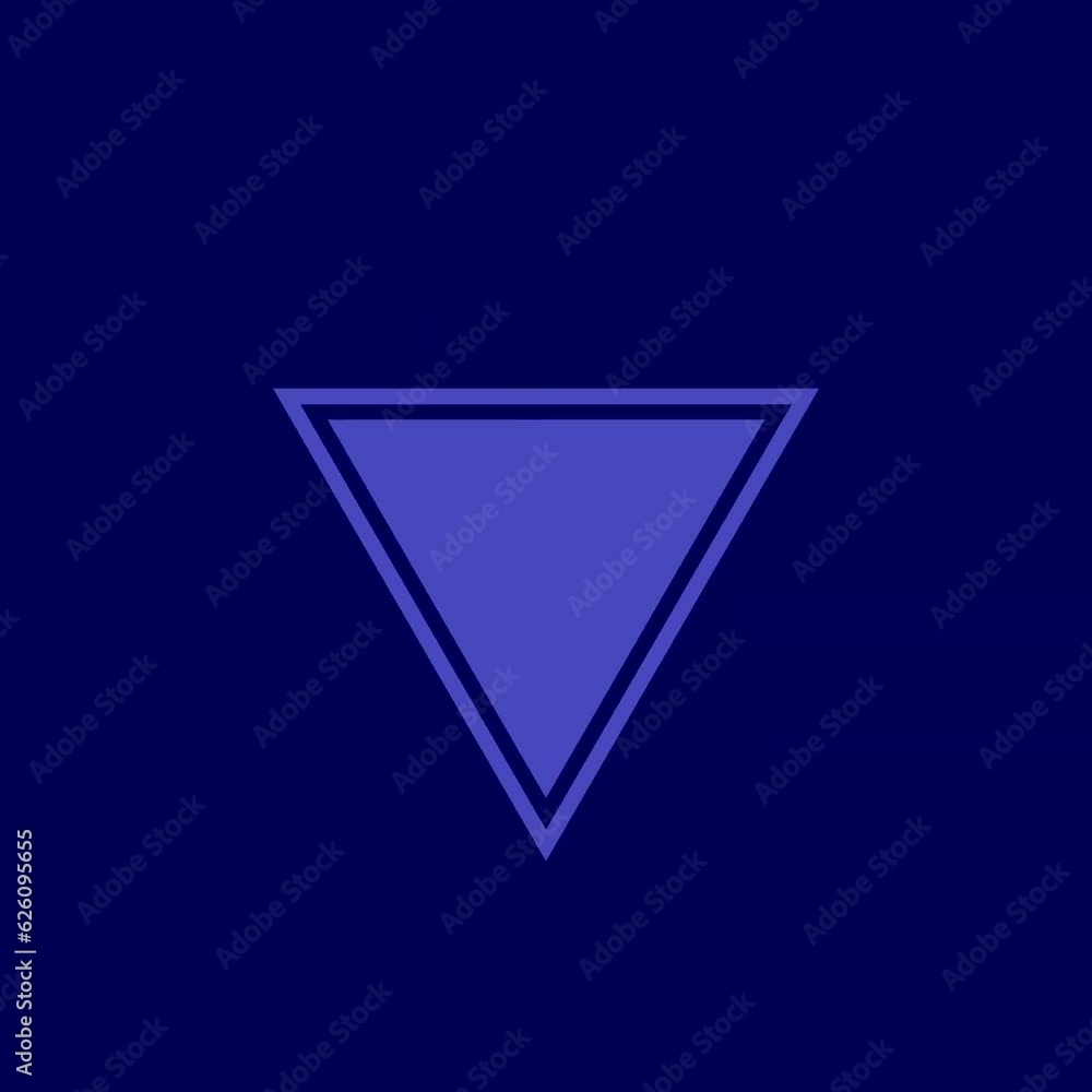 Rotating triangle on a blue background Rotating triangle on a blue background