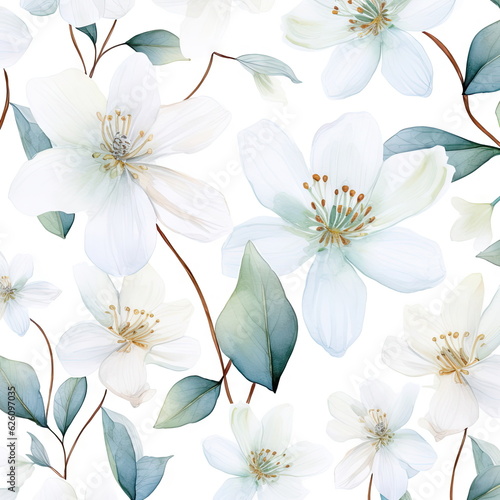 white flowers watercolor seamless patterns  watercolor picture of flowers  floral