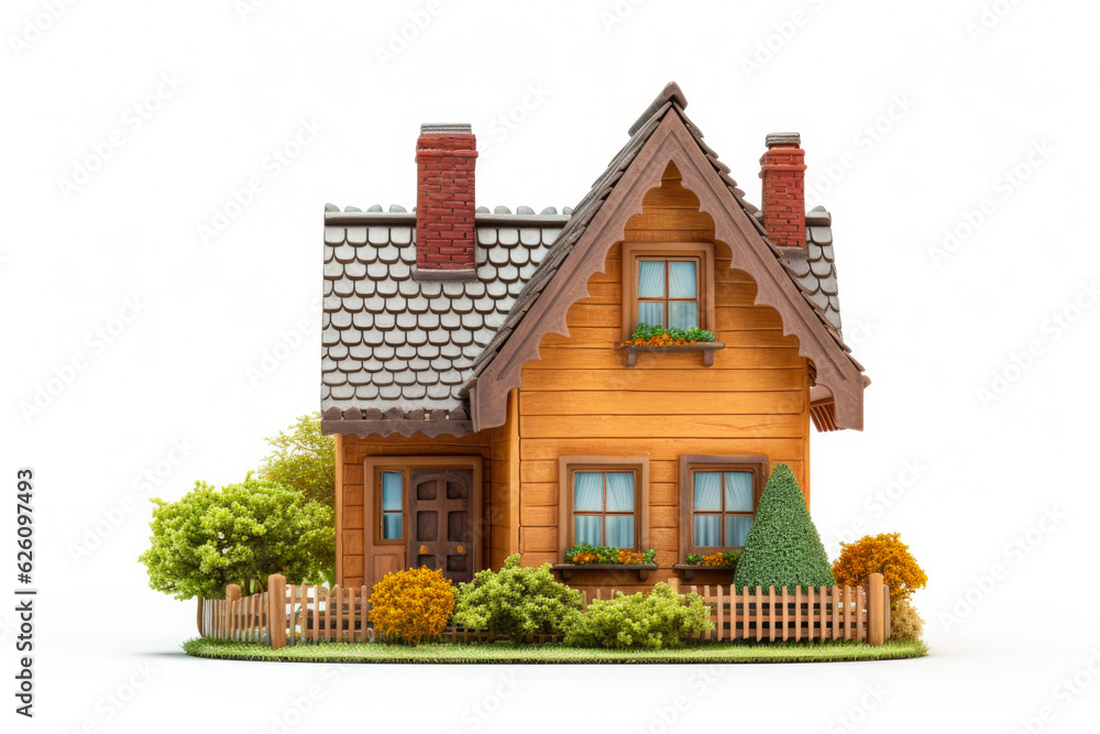 Illustration of a small house on a white background Illustration of a small house on a white background