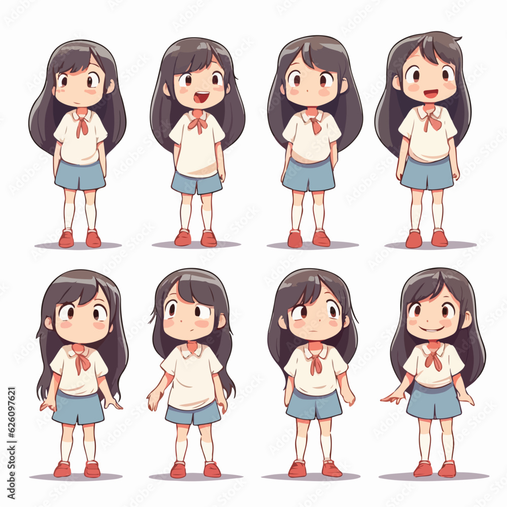 White-clothed cheerful kid, vector pose. White-clothed cheerful kid, vector pose.