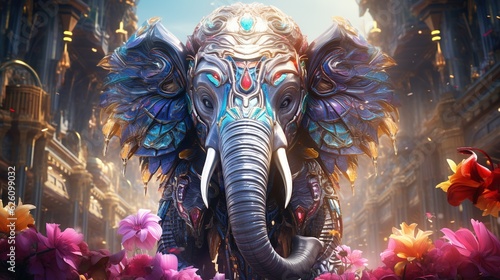 anthropomorphic elephant, digital art illustration © Artcuboy