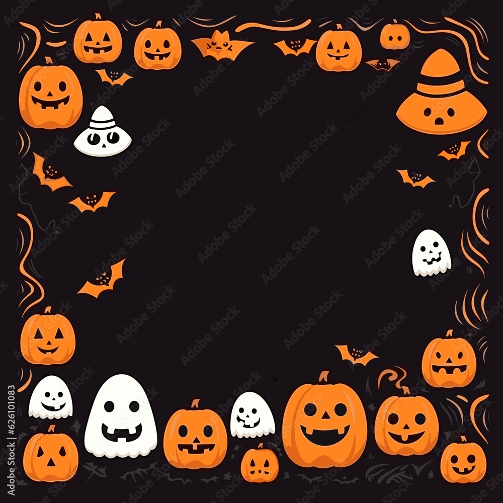 Halloween theme. Vector illustration in cartoon style.Generative AI Halloween theme. Vector illustration in cartoon style.Generative AI