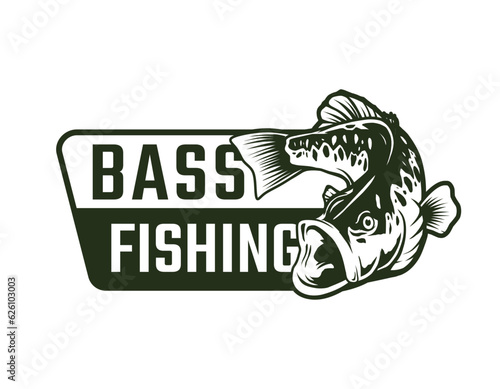 largemouth bass fishing logo design