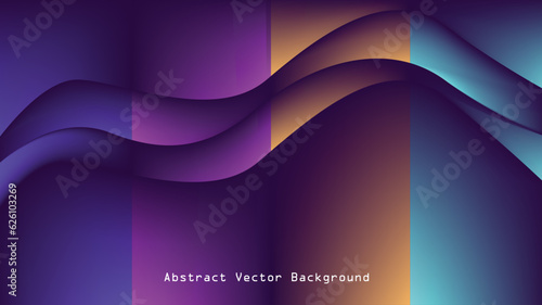 Abstract vector bg pink purple orange blue waves background