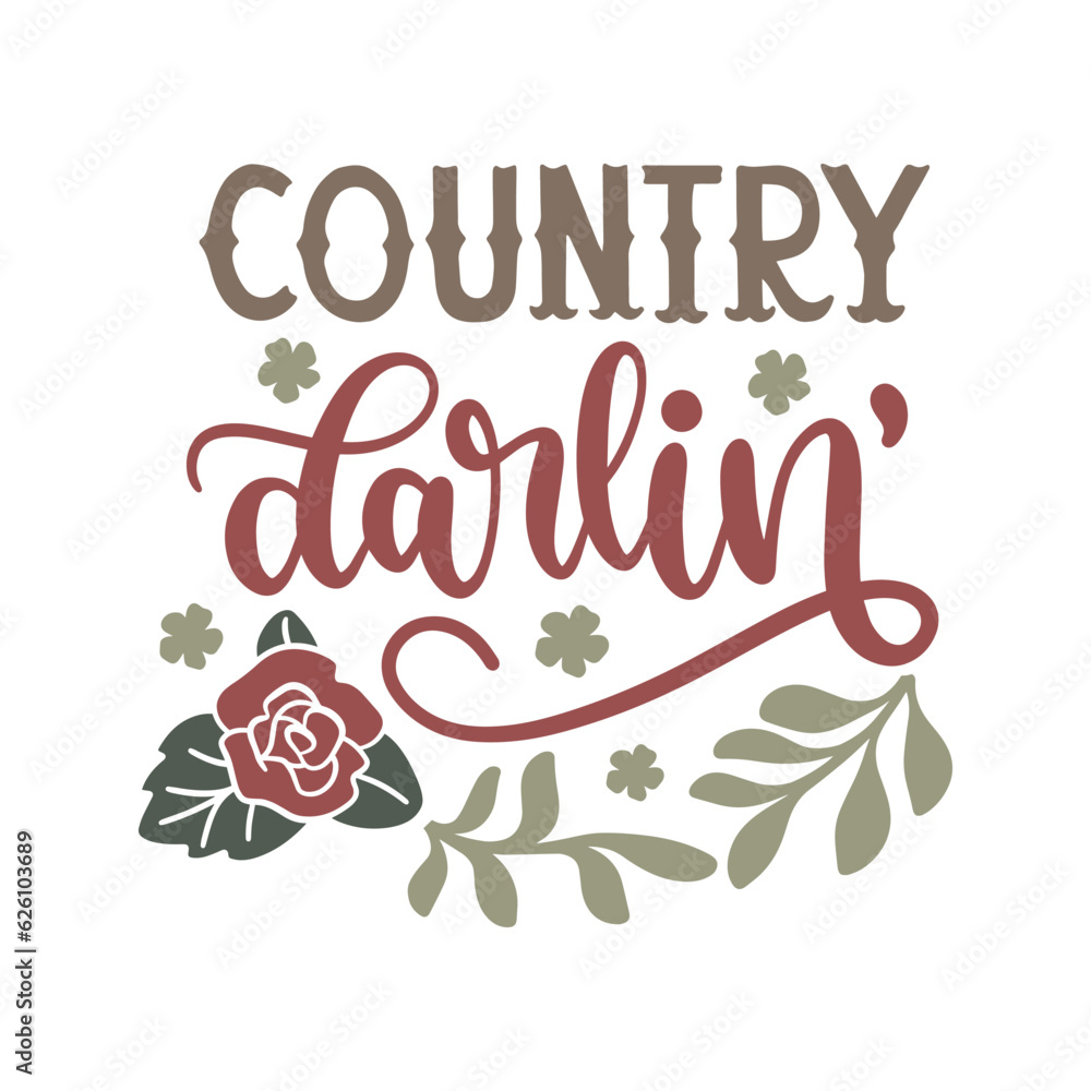 Country Darlin Cute Vector Design