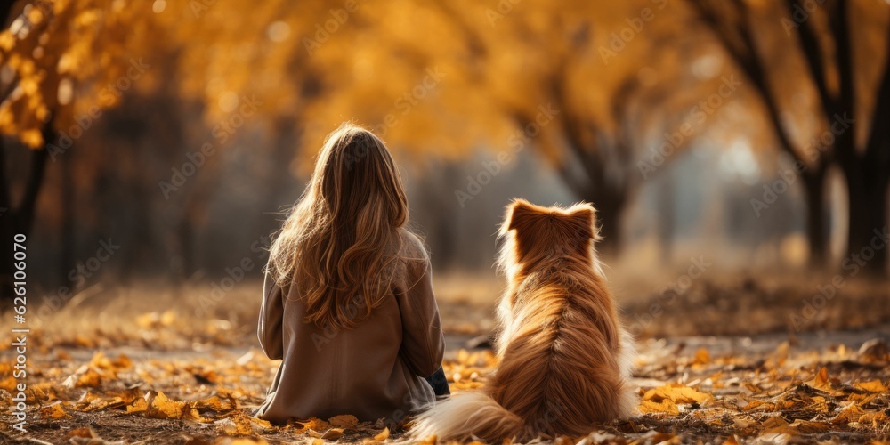 person standing and sitting next to her adorable cat and dog