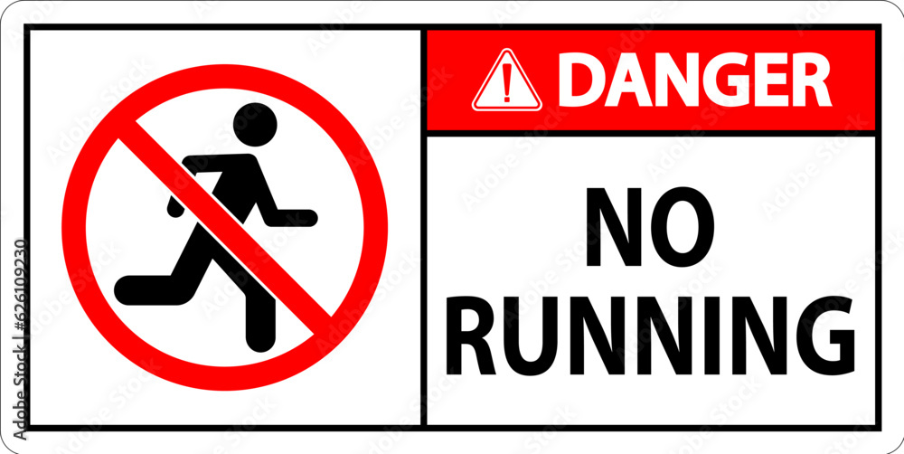Prohibition Sign, No Running Symbol Prohibition Sign, No Running Symbol