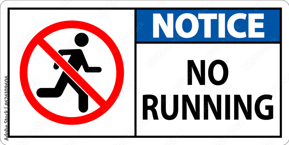 Prohibition Sign, No Running Symbol Prohibition Sign, No Running Symbol
