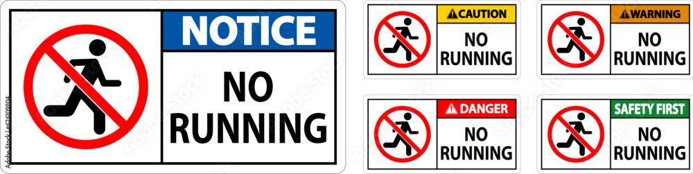Prohibition Sign, No Running Symbol Prohibition Sign, No Running Symbol