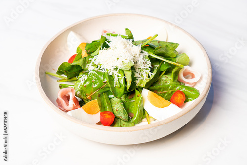 fresh vegetable with boiled egg Balsamic salad