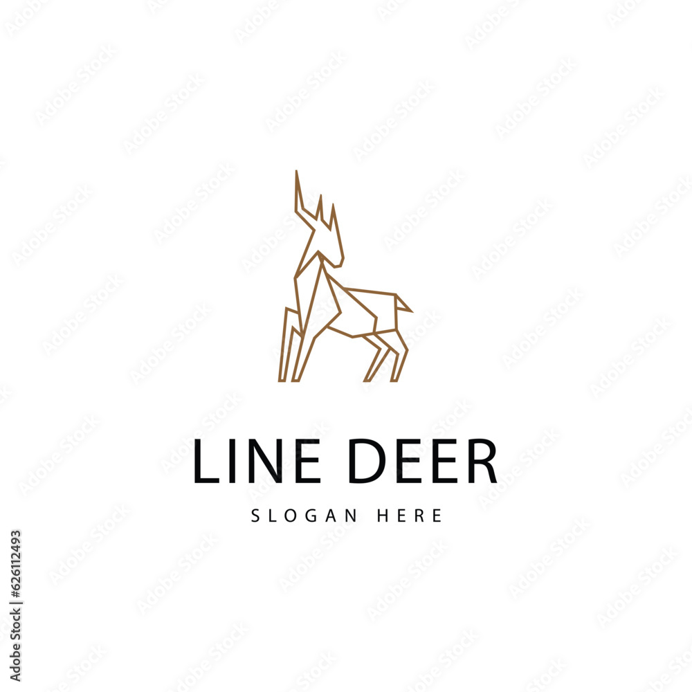 Deer Line logo design vector illustration Deer Line logo design vector illustration