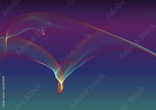 rainbow in the sky, abstract multicolored light waves background. magic glowing flare transparent light effect. elegant bright linear wave, isolated on gradient background. screen overlay.