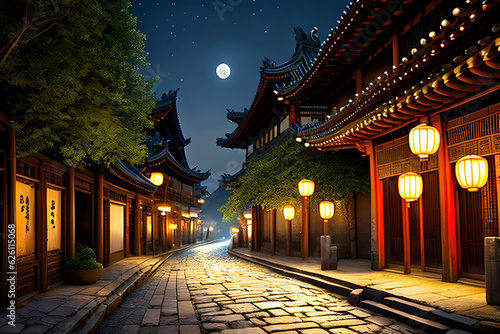 an art featuring ancient streets of china