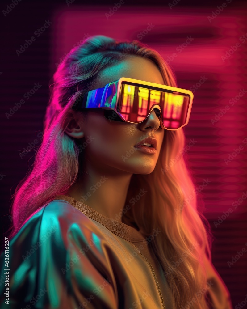 person wearing VR glasses person wearing VR glasses