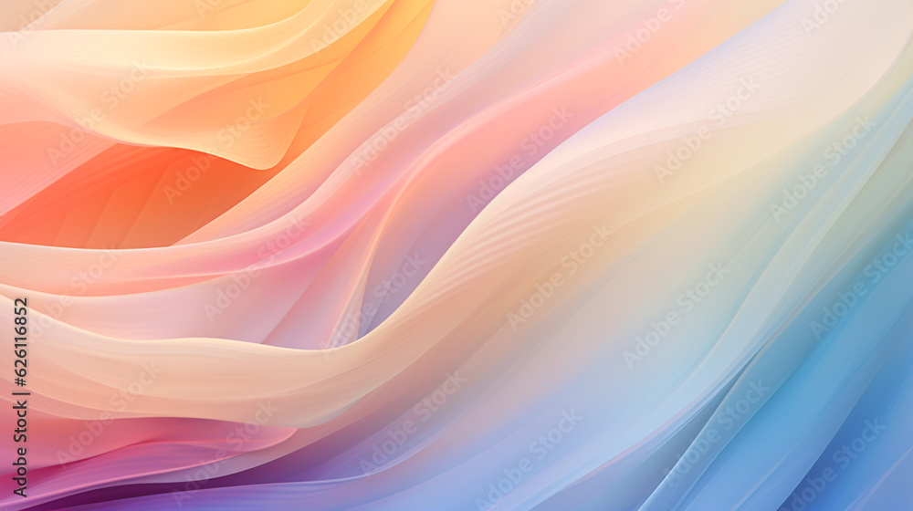 Colorful and soft fabrics waving in the wind, with dynamic waves. Beautiful abstract texture background for a nice and colorful horizontal background wallpaper in pastel hues for a calm mood Colorful and soft fabrics waving in the wind, with dynamic waves. Beautiful abstract texture background for a nice and colorful horizontal background wallpaper in pastel hues for a calm mood