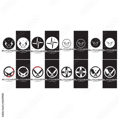 butcher knife vintage logo illustration,chef knife logo template,for business,badges,restaurants,abattoirs,butcher shops,cafes,brands,and knife shops.With modern simple minimalist vector concept.