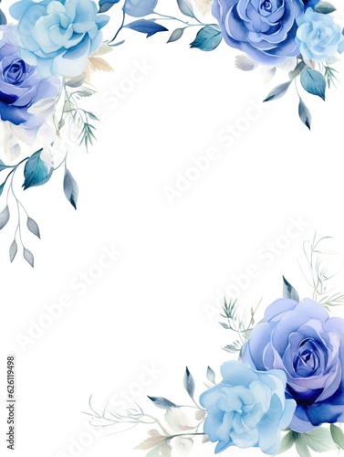 Water Color Pastel Flower and bloom, Wedding decorative perfect rectangle frame border