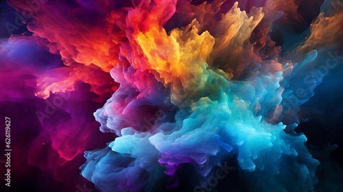 abstract colorful swirling nebulae and gas clouds 