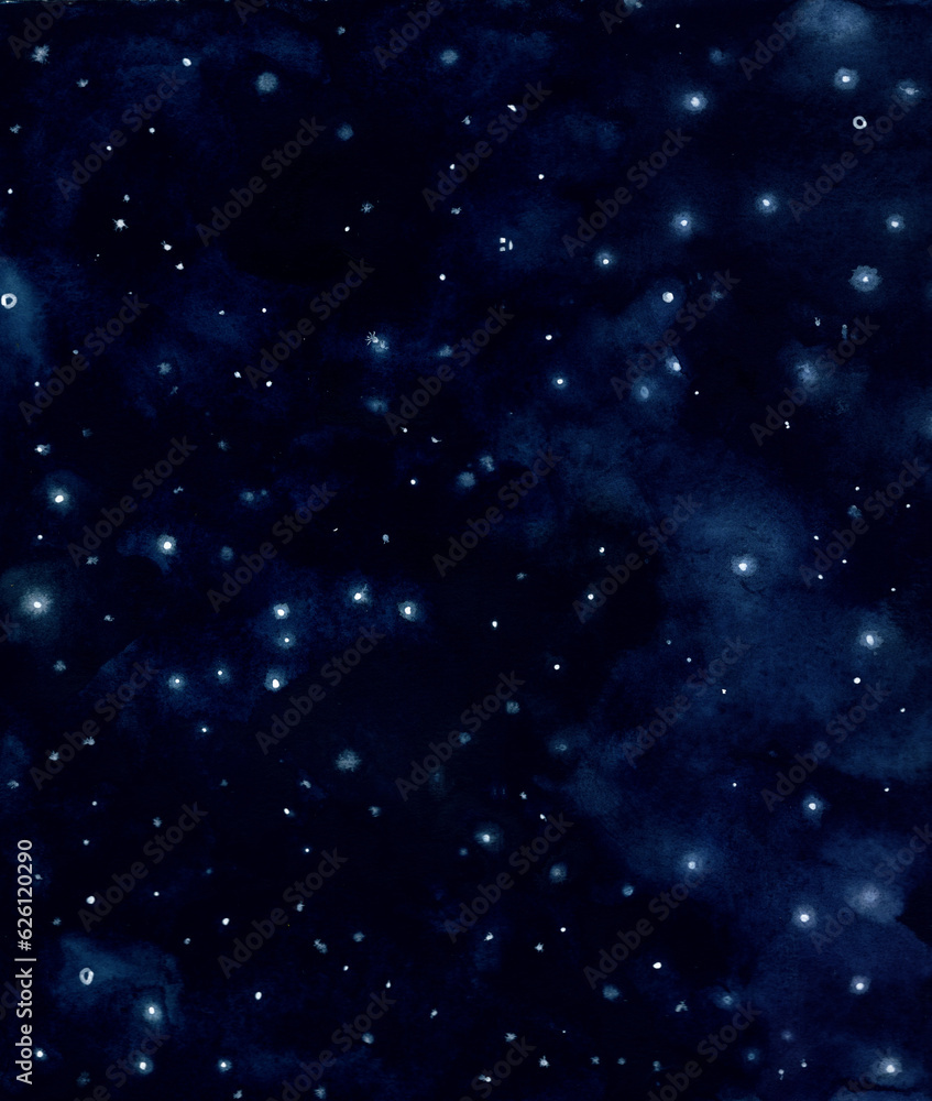 Fototapeta premium starry night sky watercolor 