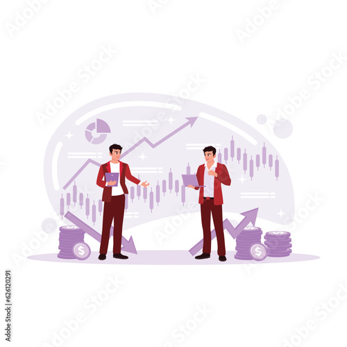 Economic recession and recovery and return on investment idea concept. Unstable Nominal Value. Financial Economic Problems. Trend Modern vector flat illustration