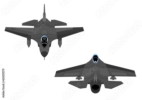 戦闘機の前方と戦闘機の後方