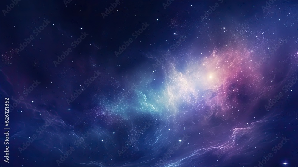 Cosmic Kaleidoscope: Colorful Galaxy Nebula and Starry Night