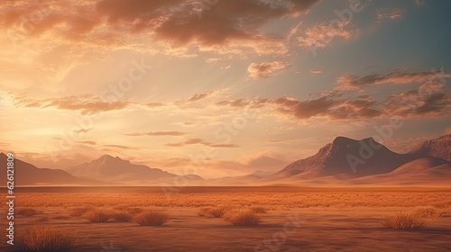 Serenity of the Sahara  Cinematic Sunrise over Grasslands