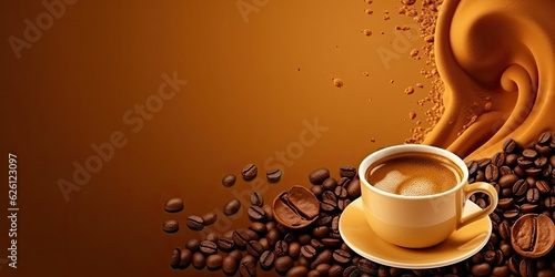 coffee promo banner with space for text generative ai