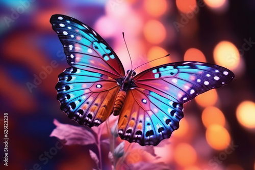 colorful butterfly with flowery background,Generative AI