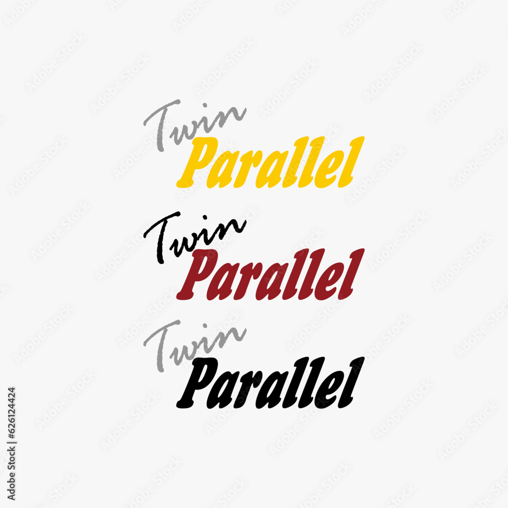 Fototapeta premium letter text twin parallel vector illustration for print and cutting sticker