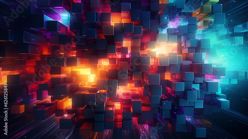 abstract background inspired by pixel art