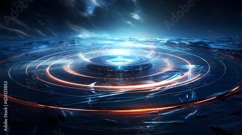futuristic design with space-time warping effects