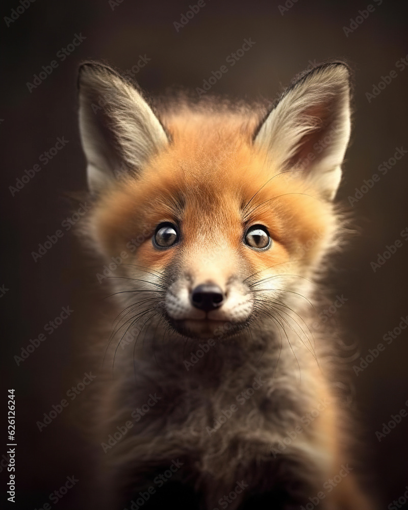 Obraz premium Cute fox cub portrait