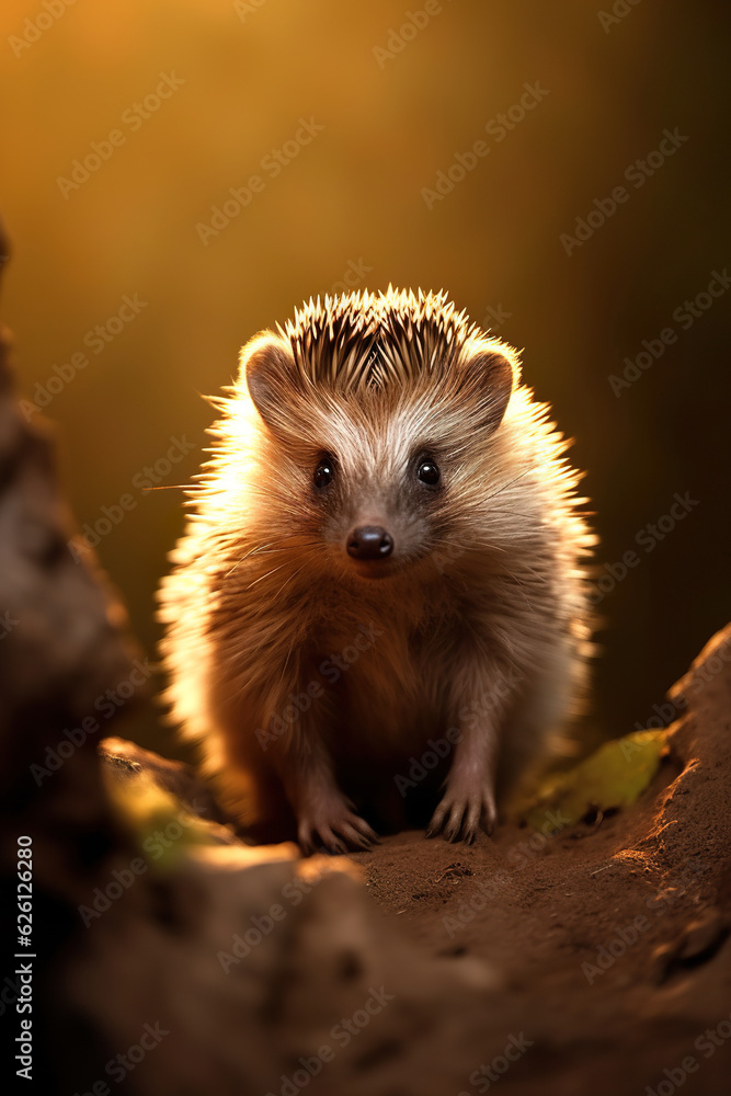Cute small hedgehog cub Cute small hedgehog cub
