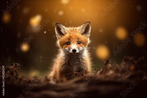 Cute fox cub portrait