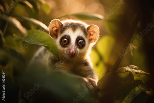 Slow loris cub portrait