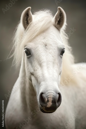 White horse cub portrait
