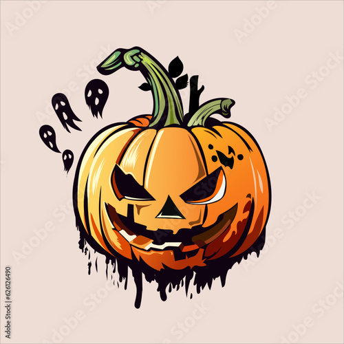 halloween pumpkin isolated on white