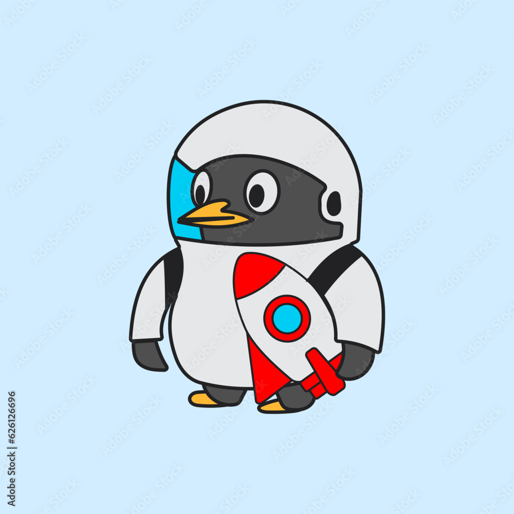 Penguin logo,.penguin using astronaut suit icon. Flat cute and funny penguin cartoon for kids education and children and shirt design Penguin logo,.penguin using astronaut suit icon. Flat cute and funny penguin cartoon for kids education and children and shirt design